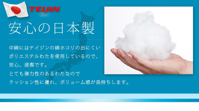 座布団 日本製 55×59 2個組 テイジン製中綿使用 ヌード座布団 クッション 洗える 国産 セット