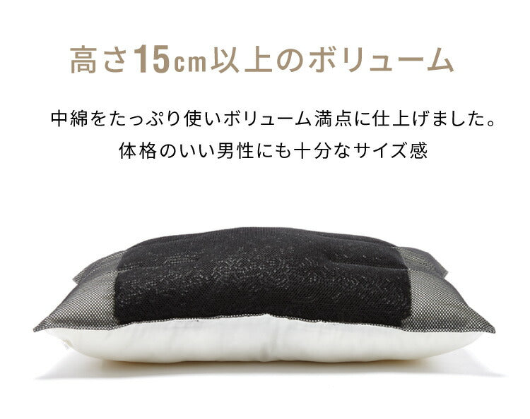 カバー付き 男の枕 まくら 備長炭パイプ 加齢臭 に効く 日本製 洗える 43×63 高め パイプ 男性向け 臭い 彼氏 父 お父さん 父の日 プレゼント ギフト ピロー 消臭 国産 セット
