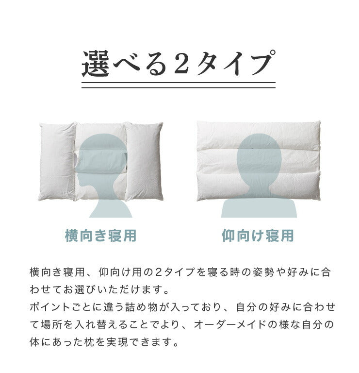 日本製 プロトレーナーが勧めるセミオーダー枕 高さ調整 パイプ 枕 43×63cm 枕カバー付き 洗える 丸洗い 横向き 仰向け 頸椎安定 首 肩 サポート マクラ いびき プレゼント 国産 敬老の日 ギフト