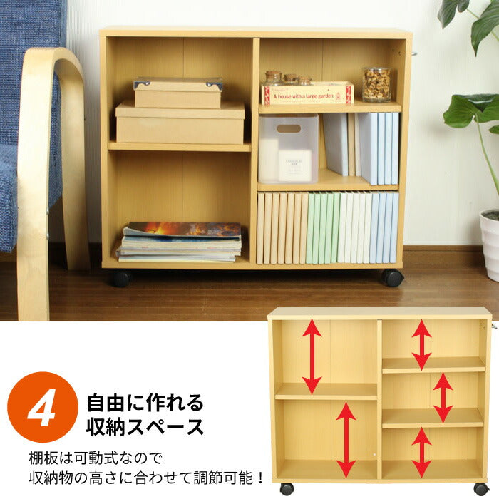 キャスター付きマルチラック 幅78×奥行25×高さ64cm 押入れ収納 オープンラック 収納ラック マルチラック ラック シェルフ(代引不可)