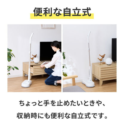 モップクリーナー 電動モップ 回転モップクリーナー LED付き 替えパッド付 強力 3種類パッド付き 自立 コードレス ツインモップ 水拭き 電動回転モップ simplus シンプラス SP-TRM01【メーカー1年保証】