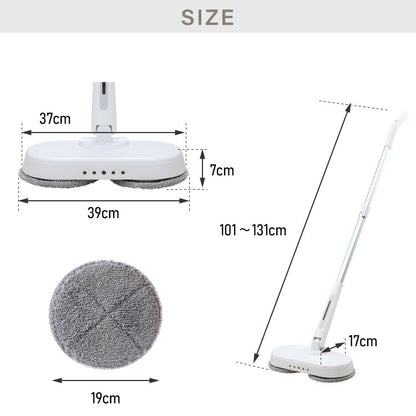 モップクリーナー 電動モップ 回転モップクリーナー LED付き 替えパッド付 強力 3種類パッド付き 自立 コードレス ツインモップ 水拭き 電動回転モップ simplus シンプラス SP-TRM01【メーカー1年保証】
