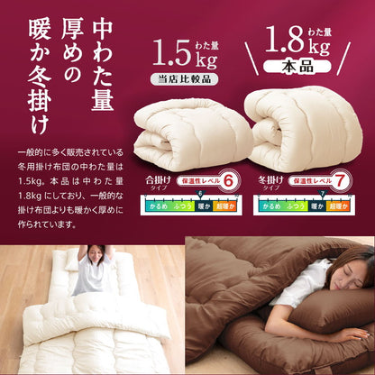 洗える防ダニ掛け布団 シングルロング 1.8kg 日本製 国産 防ダニ布団 防ダニ加工 掛け布団 掛けふとん シングル ロング 洗える 清潔 洗える布団 ボリューム 掛布団 150×210(代引不可)