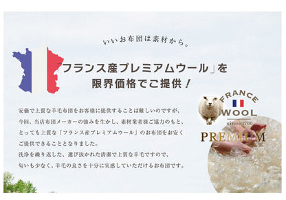 日本製 国産 掛け布団 掛けふとん シングル 羊毛布団 羊毛掛け布団 洗える 清潔 洗える布団 ボリューム 掛布団 150×210(代引不可)