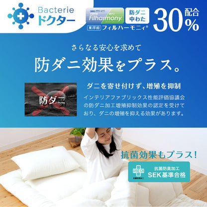洗える 制菌 敷布団 セミダブルロング 日本製 制菌 敷き布団(ウレタン入り) セミダブル ロング 国産 病院仕様 制菌敷き布団 殺菌 防ダニ(代引不可)