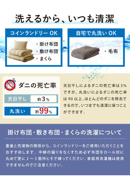 国産 布団セット シングル 固綿入 西川毛布 日本製 布団4点セット 日本製 掛け布団 敷布団 枕 シングルロング 布団干し ふとんセット清潔 ほこりが出にくい 敷布団 敷き固綿使用 新生活(代引不可)