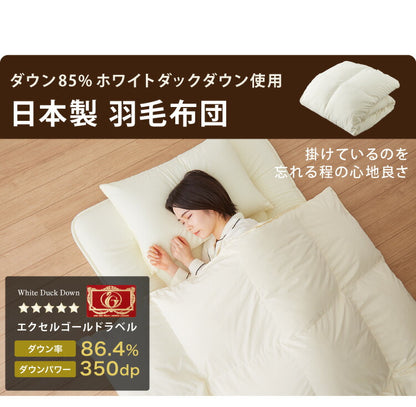 国産 布団セット 西川 シングル 羽毛布団 0.8kg スタンダード 羊毛布団 フランス産プレミアムウール ゴールドラベル 日本製 新生活 掛け布団 敷布団 枕 西川毛布 シングルロング 天然(代引不可)
