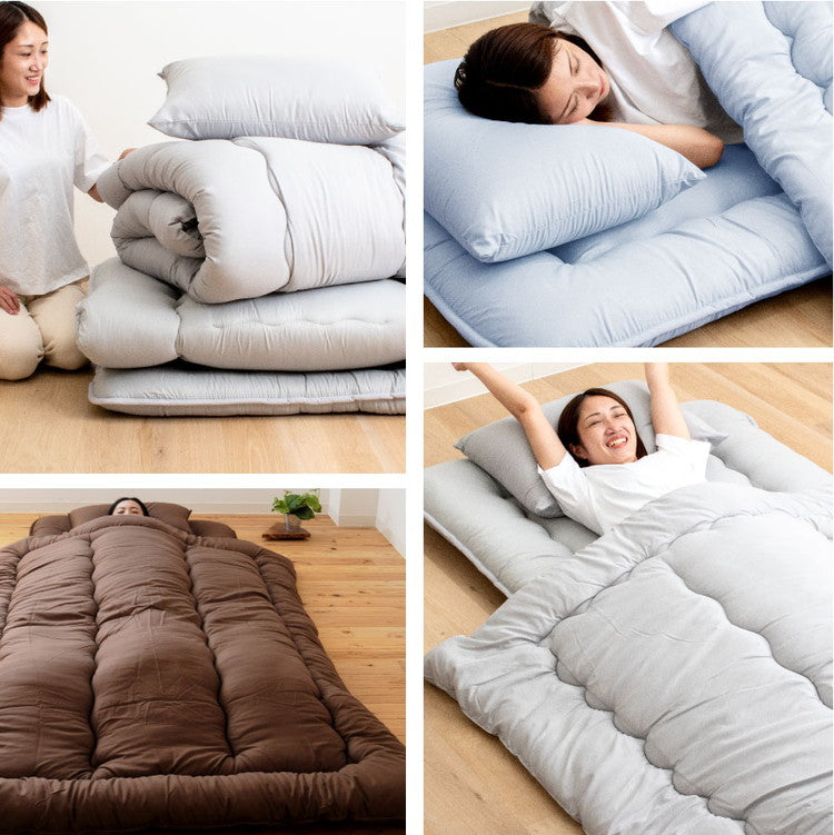 羊毛混 洗える 布団4点セット ダブルロング 日本製 羊毛混 布団3点セット(固綿入り) ダブル ロング 国産 日本製 羊毛布団 セット 3点セット 羊毛 組布団(代引不可)