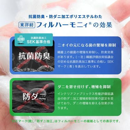 防ダニ かるふわ 布団3点セット セミダブルロング 日本製 防ダニ抗菌 布団3点セット(固綿なし) セミダブル ロング 布団セット 敷布団 布団干し ふとんセット(代引不可)