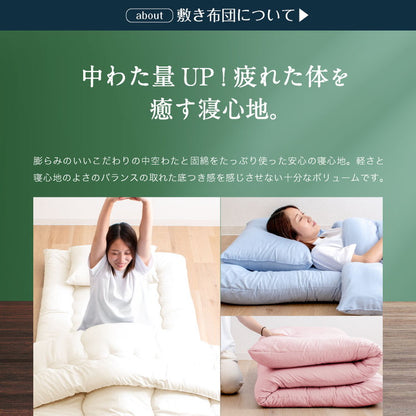 洗える 固綿入り 布団3点セット セミダブルロング 日本製 合繊 布団3点セット(固綿入り) セミダブル ロング 国産 ふとんセット 日本製 布団セット 敷布団 布団干し(代引不可)