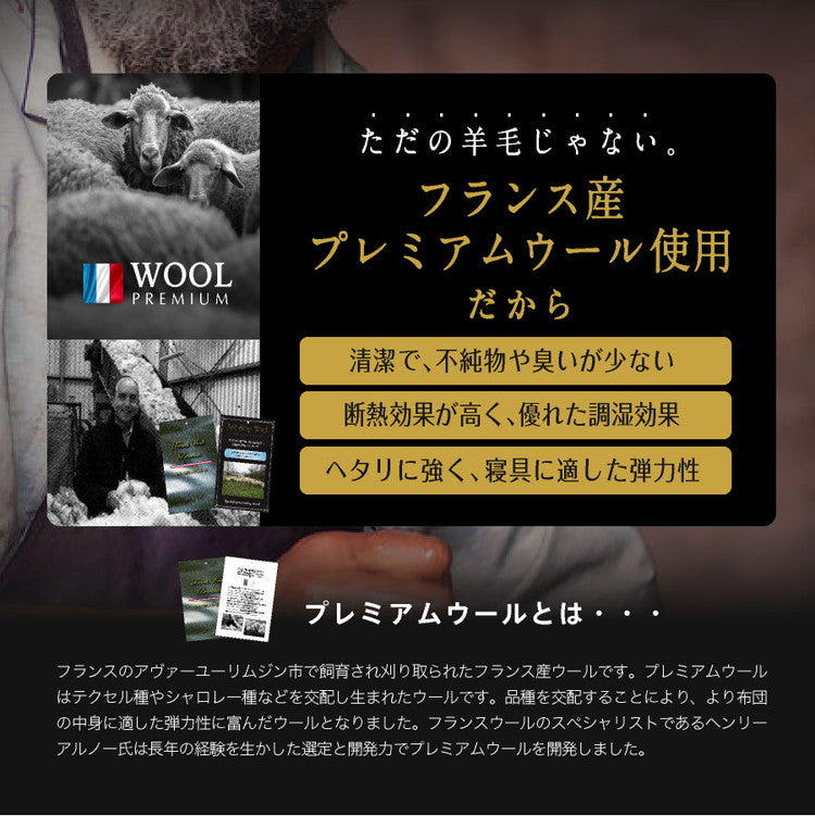 羊毛混 洗える 布団3点セット セミダブルロング 日本製 羊毛混 布団3点セット(固綿入り) セミダブル ロング 国産 日本製 羊毛布団 セット 3点セット 羊毛 組布団(代引不可)