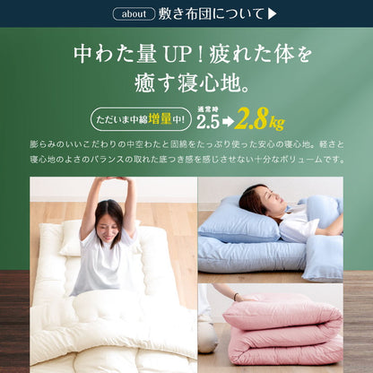 洗える 固綿入り 布団3点セット シングルロング 日本製 合繊 布団3点セット(固綿入り) シングル ロング 国産 ふとんセット 日本製 布団セット 敷布団 布団干し(代引不可)