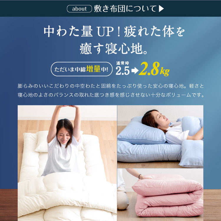 防ダニ 抗菌 固綿入り 布団3点セット シングルロング 日本製 防ダニ抗菌 布団3点セット(固綿入り) シングル ロング 布団セット 敷布団 シングルロング 布団干し ふとんセット(代引不可)