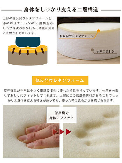 低反発クッションスツール 円座 2個セット 極厚15cm 幅35cm 軽量 カバー洗濯可能 コンパクト 低反発ウレタンフォーム あぐら オットマン 子ども用 おしゃれ かわいい あぐら ローテーブル クッション スツール 椅子