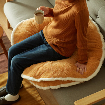 マカロンクッション 円形 直径90cm あったか 冬 節電 省エネ ふわふわ 暖かい 温かい 座布団 床暖房 ホットカーペット こたつ 持ち運び簡単 シンプル リビング ベッド 一人用 寒さ