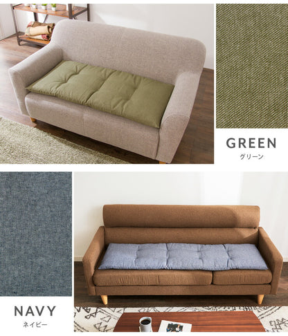 ソファーパッド 2人掛け 幅100cm 奥行50cm 北欧 おしゃれ 厚さ5cm 撥水 洗える ウォッシャブル ロングチェアシート ペット 二人掛け用 長座布団 フロアクッション ごろ寝マット ソファカバー