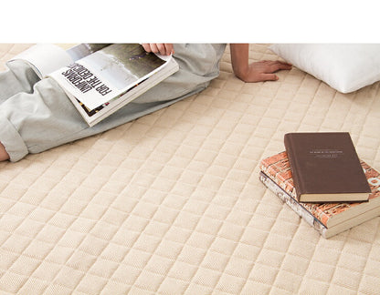 キルトラグ 190X190 へリンボン ラグ ラグマット 洗える 滑り止め付 北欧 おしゃれ リビング コットン キルト カーペット キルティング シンプル 絨毯