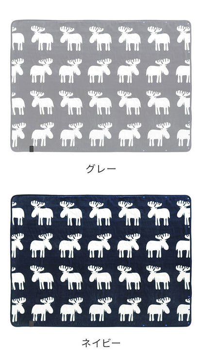 日本製 電気毛布 ブランケット 北欧 とろけるフランネル 着る電気毛布 curun クルン エルク柄 ノルディックスタイル 140×180cm ロングサイズ 着る毛布 電気ブランケット 電気ひざ掛け あったか(代引不可)