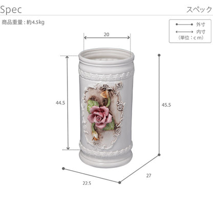 イタリア 家具 ヨーロピアン ヴェローナクラシック 陶製傘立て-ローズ 傘 玄関 ヨーロッパ家具 クラシック 輸入家具 アンティーク風 イタリア製 おしゃれ 高級感 エレガント リモート テレワーク 在宅(代引不可)
