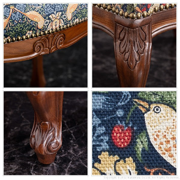 完成品 イタリア製 ヴェローナ クラシック BEST OF MORRIS フットスツール スツール オットマン イス チェア 背無し おしゃれ アンティーク 椅子(代引不可)