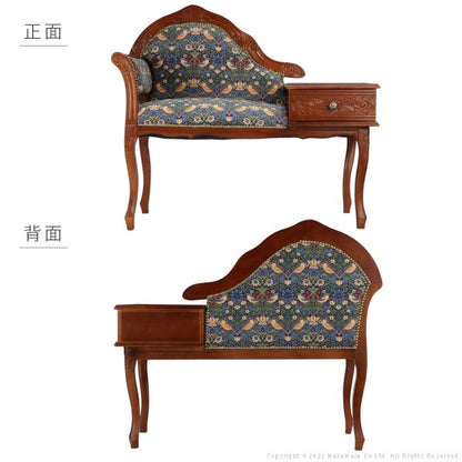 【5%OFF】完成品 イタリア製 ヴェローナ クラシック BEST OF MORRIS テレフォンベンチ 収納付き ベンチ おしゃれ アンティーク クラシック 北欧 チェア ソファ ベンチソファ(代引不可)
