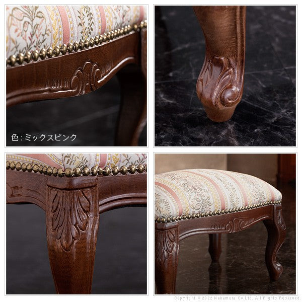 完成品 イタリア製 ヴェローナ クラシック フットスツール スツール オットマン 天然木 背無し アンティーク イス 北欧 おしゃれ 収納 木製(代引不可)