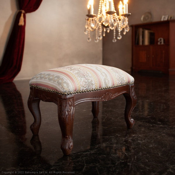 完成品 イタリア製 ヴェローナ クラシック フットスツール スツール オットマン 天然木 背無し アンティーク イス 北欧 おしゃれ 収納 木製(代引不可)