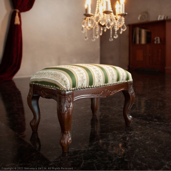 完成品 イタリア製 ヴェローナ クラシック フットスツール スツール オットマン 天然木 背無し アンティーク イス 北欧 おしゃれ 収納 木製(代引不可)