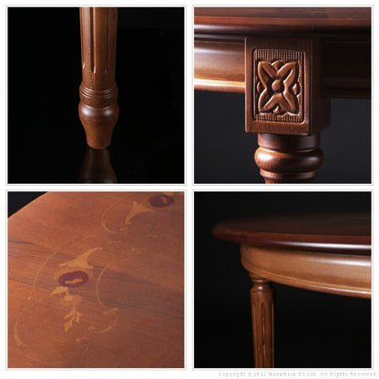 完成品 イタリア製 ヴェローナ クラシック ダイニングセット 三点セット 3点セット おしゃれ 北欧 アンティーク 丸型 円形 天然木 木製(代引不可)