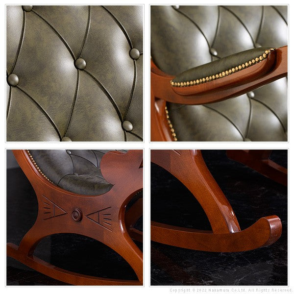 完成品 イタリア製 ヴェローナ クラシック ロッキングチェア 革張り チェア パーソナルチェア イス 高齢者 北欧 アンティーク おしゃれ レトロ 肘付き アーム付き(代引不可)