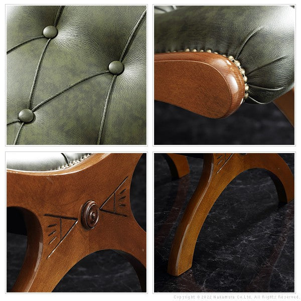 完成品 イタリア製 ヴェローナ クラシック オットマン付き ロッキングチェア 革張り チェア パーソナルチェア イス 高齢者 北欧 おしゃれ 肘付き アーム付き(代引不可)