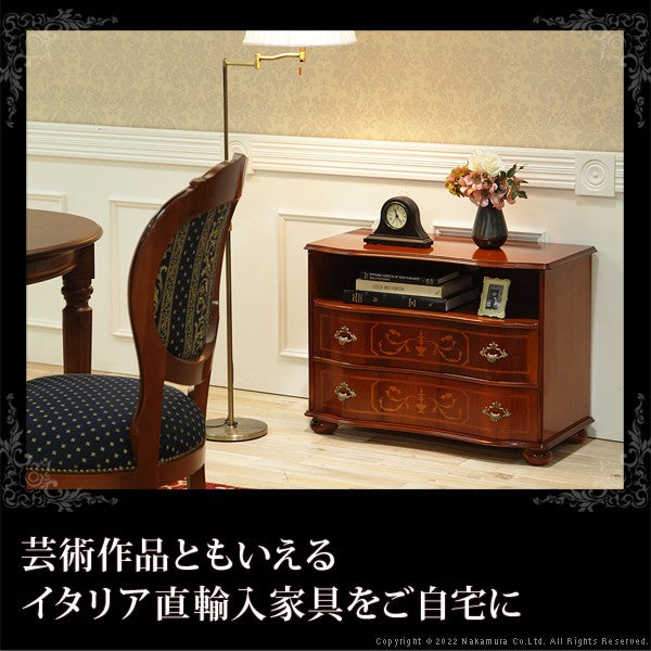 【5%OFF】完成品 イタリア製 ヴェローナ クラシック 丸脚 2段 オープンチェスト 幅75 アンティーク 北欧 たんす タンス 二段 衣類収納 おしゃれ 木製 北欧(代引不可)