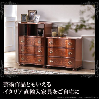 【3000円OFF】完成品 イタリア製 ヴェローナ クラシック 丸脚 3段 オープンチェスト 幅58 アンティーク 北欧 たんす タンス 三段 衣類収納 おしゃれ 木製 北欧(代引不可)