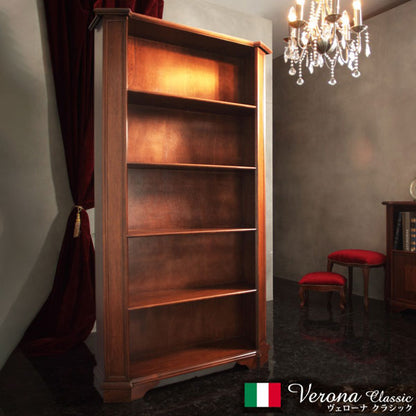 完成品 イタリア製 ヴェローナ クラシック ブックシェルフ 幅98 五段 5段 マガジンラック 本棚 雑誌 マンガ ブックラック 収納 収納棚 おしゃれ クラシック アンティーク(代引不可)