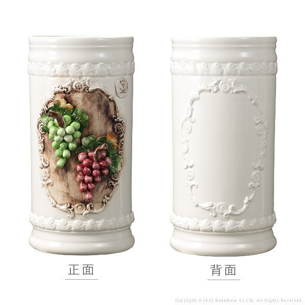 完成品 イタリア製 ヴェローナ アクセサリーズ 陶製 傘立て アンブレラスタンド ブドウ クラシック アンティーク おしゃれ 高級感 収納(代引不可)