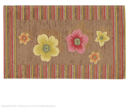 イタリア製 ジャガード 玄関マット 室内 フィオーレ 汚れ 入り口 55×75 洗える 丸洗い 長方形 おしゃれ かわいい 北欧 ウォッシャブル 屋内(代引不可)