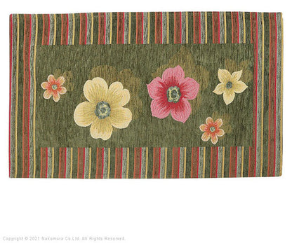 イタリア製 ジャガード 玄関マット 室内 フィオーレ 汚れ 入り口 55×90 洗える 丸洗い 長方形 おしゃれ かわいい 北欧 ウォッシャブル 屋内(代引不可)