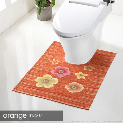 イタリア製 ジャガード トイレマット フィオーレ 汚れ 65×90 洗える 丸洗い 長方形 おしゃれ かわいい 北欧 ウォッシャブル 屋内(代引不可)