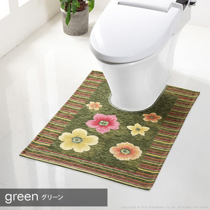 イタリア製 ジャガード トイレマット フィオーレ 汚れ 65×90 洗える 丸洗い 長方形 おしゃれ かわいい 北欧 ウォッシャブル 屋内(代引不可)