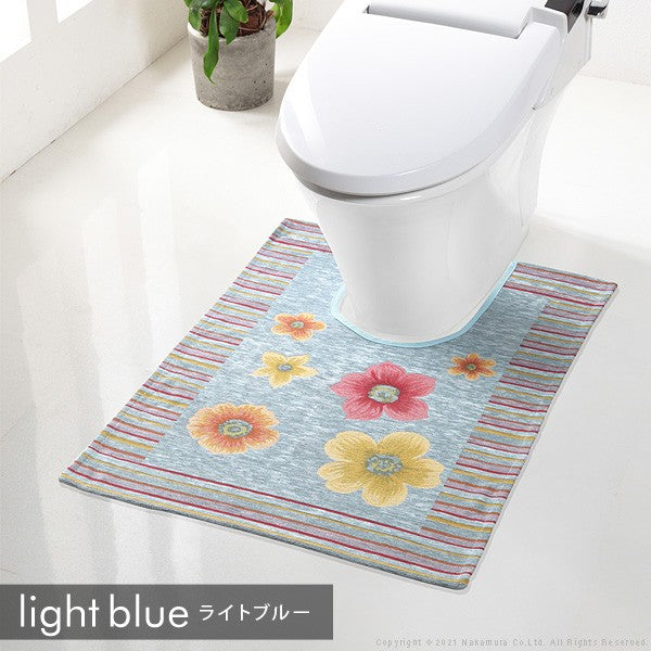 イタリア製 ジャガード トイレマット フィオーレ 汚れ 65×90 洗える 丸洗い 長方形 おしゃれ かわいい 北欧 ウォッシャブル 屋内(代引不可)