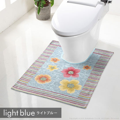 イタリア製 ジャガード トイレマット フィオーレ 汚れ 65×90 洗える 丸洗い 長方形 おしゃれ かわいい 北欧 ウォッシャブル 屋内(代引不可)