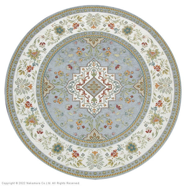 イタリア製 ジャガード織り ラグ イスタ 175cm 幅175 奥行き175 ラグマット 円形 おしゃれ 北欧 アンティーク 収納 クラシック(代引不可)