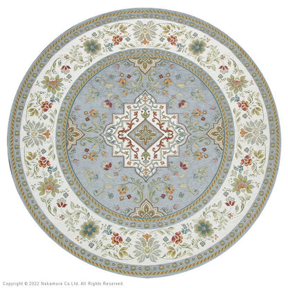 イタリア製 ジャガード織り ラグ イスタ 175cm 幅175 奥行き175 ラグマット 円形 おしゃれ 北欧 アンティーク 収納 クラシック(代引不可)