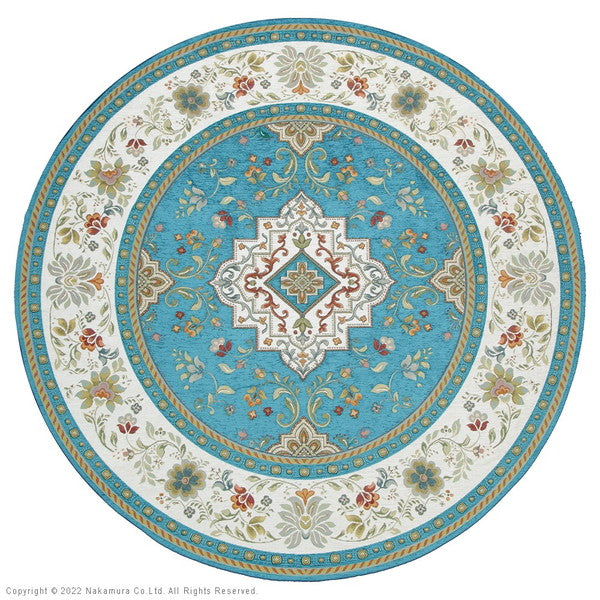 イタリア製 ジャガード織り ラグ イスタ 175cm 幅175 奥行き175 ラグマット 円形 おしゃれ 北欧 アンティーク 収納 クラシック(代引不可)