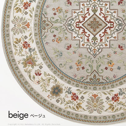 イタリア製 ジャガード織り ラグ イスタ 175cm 幅175 奥行き175 ラグマット 円形 おしゃれ 北欧 アンティーク 収納 クラシック(代引不可)