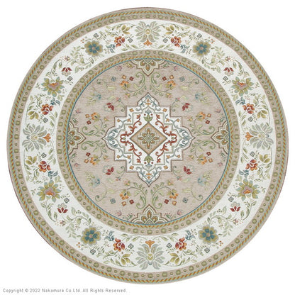 イタリア製 ジャガード織り ラグ イスタ 175cm 幅175 奥行き175 ラグマット 円形 おしゃれ 北欧 アンティーク 収納 クラシック(代引不可)