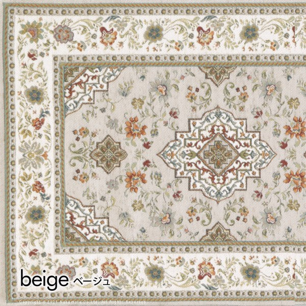 イタリア製 ジャガード織り マット イスタ 65x180cm 玄関マット キッチンマット 長方形 四角形 おしゃれ シェニール柄 アンティーク 洗える 丸洗い マルチマット(代引不可)