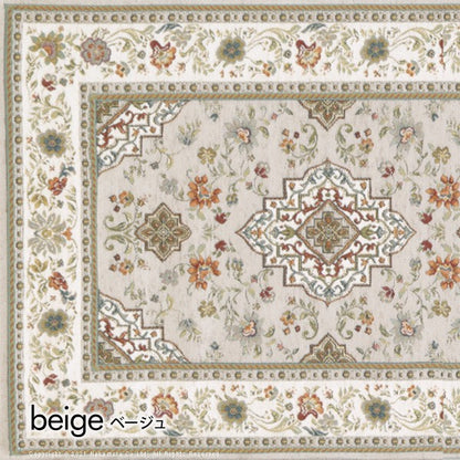 イタリア製 ジャガード織り マット イスタ 65x240cm 玄関マット キッチンマット 長方形 四角形 おしゃれ シェニール柄 アンティーク 洗える 丸洗い マルチマット(代引不可)