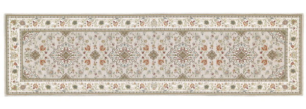 イタリア製 ジャガード織り マット イスタ 65x240cm 玄関マット キッチンマット 長方形 四角形 おしゃれ シェニール柄 アンティーク 洗える 丸洗い マルチマット(代引不可)