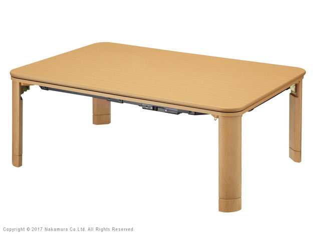フラットヒーター 折れ脚 こたつ フラットモリス 105x75cm コンパクト 収納 幅105 長方形 こたつテーブル 和室 単品 北欧 高さ調節 継ぎ脚 北欧 木製 木目